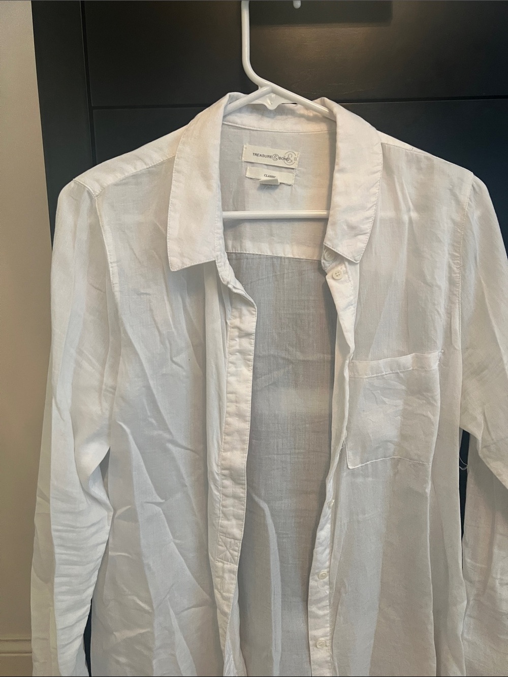 Treasure & Bond White Linen Shirt Jacket